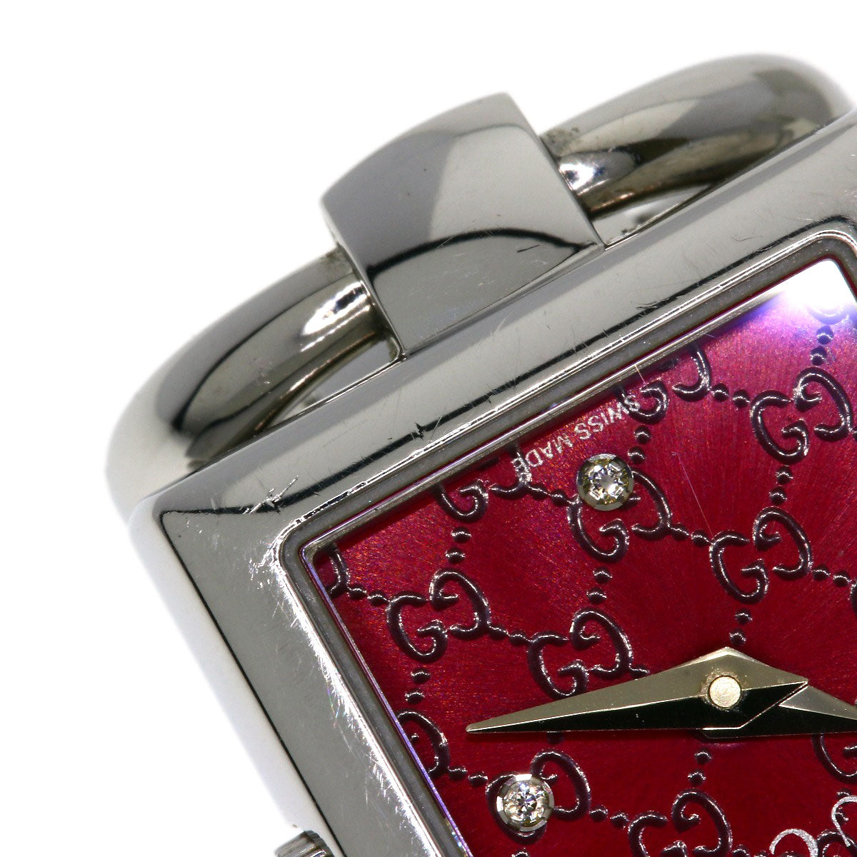 GUCCI Watches Quartz 120 Stainless Steel , Stainless Steel Silver Tornavoni 4P Diamond Red dial Women Used