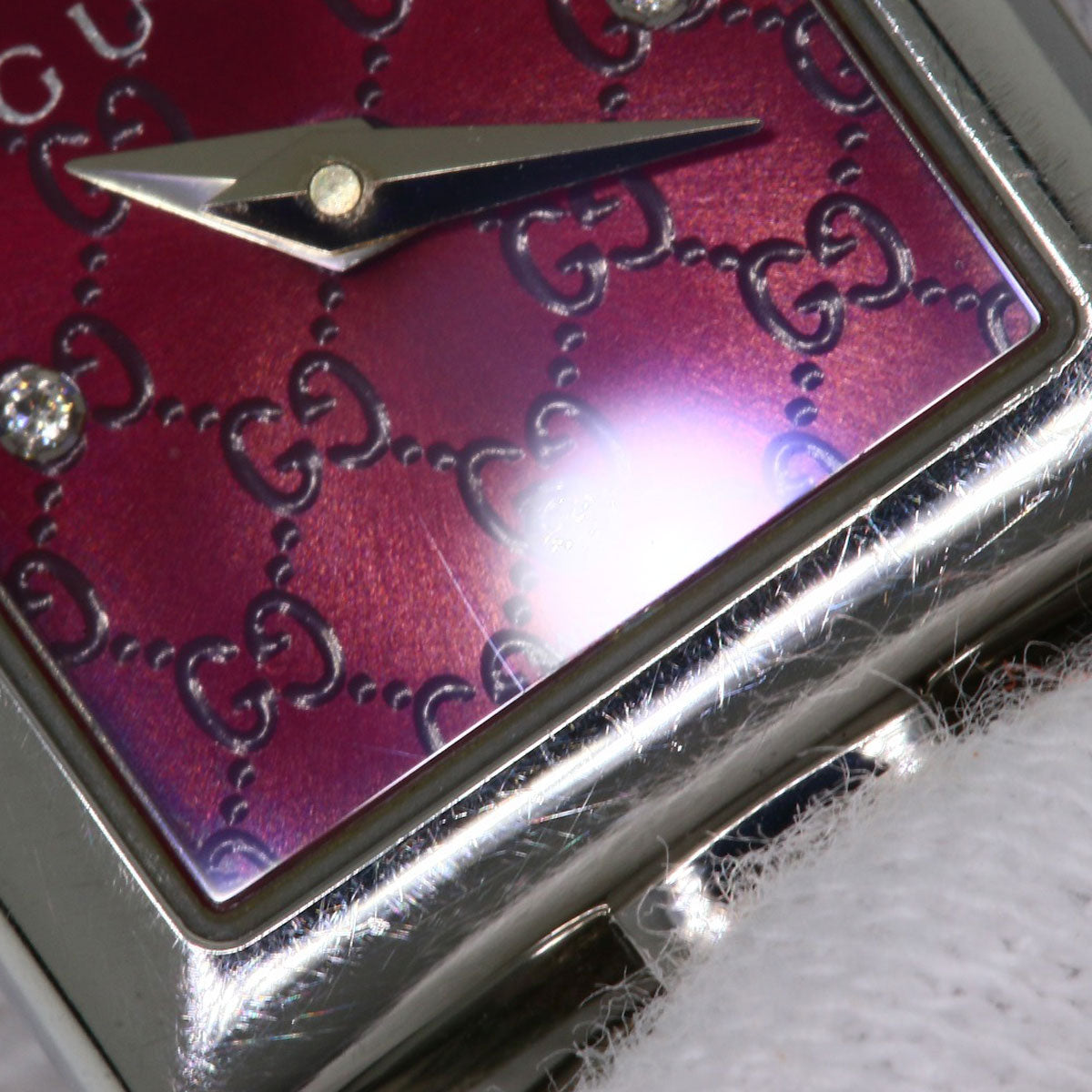 GUCCI Watches Quartz 120 Stainless Steel , Stainless Steel Silver Tornavoni 4P Diamond Red dial Women Used