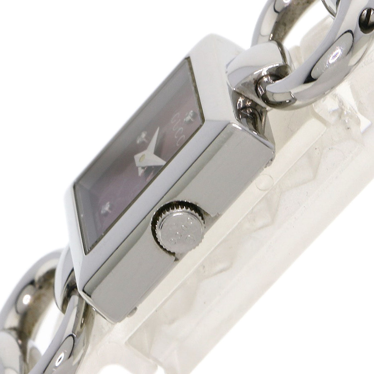 GUCCI Watches Quartz 120 Stainless Steel , Stainless Steel Silver Tornavoni 4P Diamond Red dial Women Used