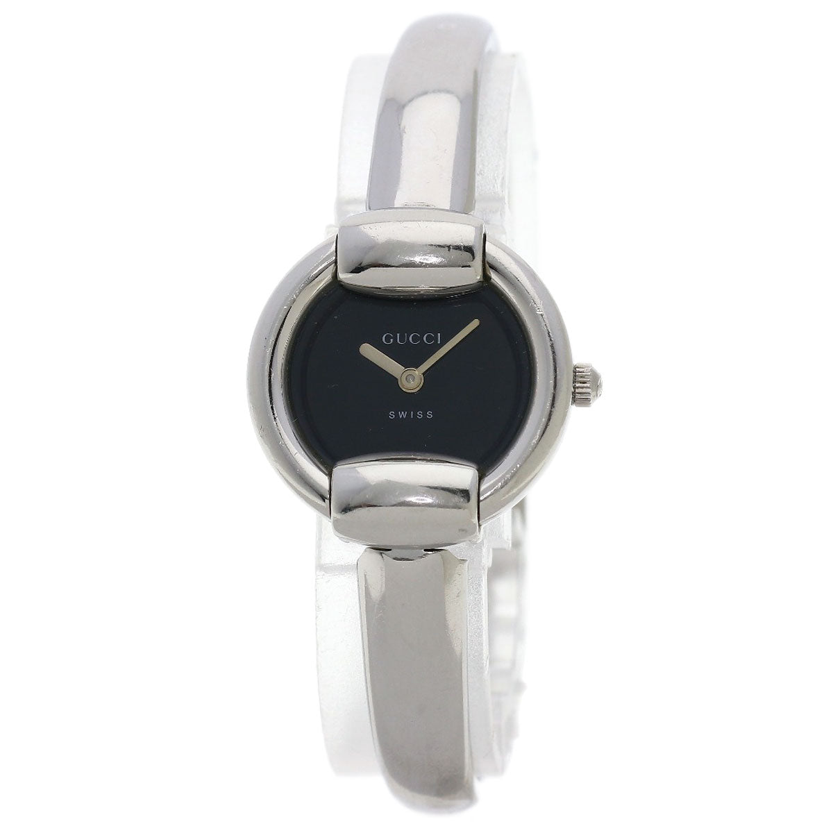 GUCCI Watches Quartz Stainless Steel , Stainless Steel Silver 1400L black dial Women Used