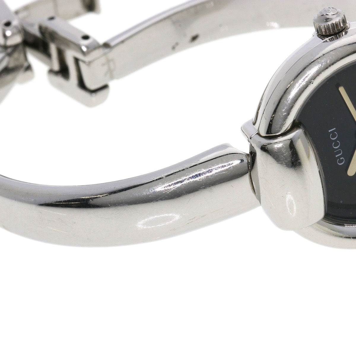 GUCCI Watches Quartz Stainless Steel , Stainless Steel Silver 1400L black dial Women Used