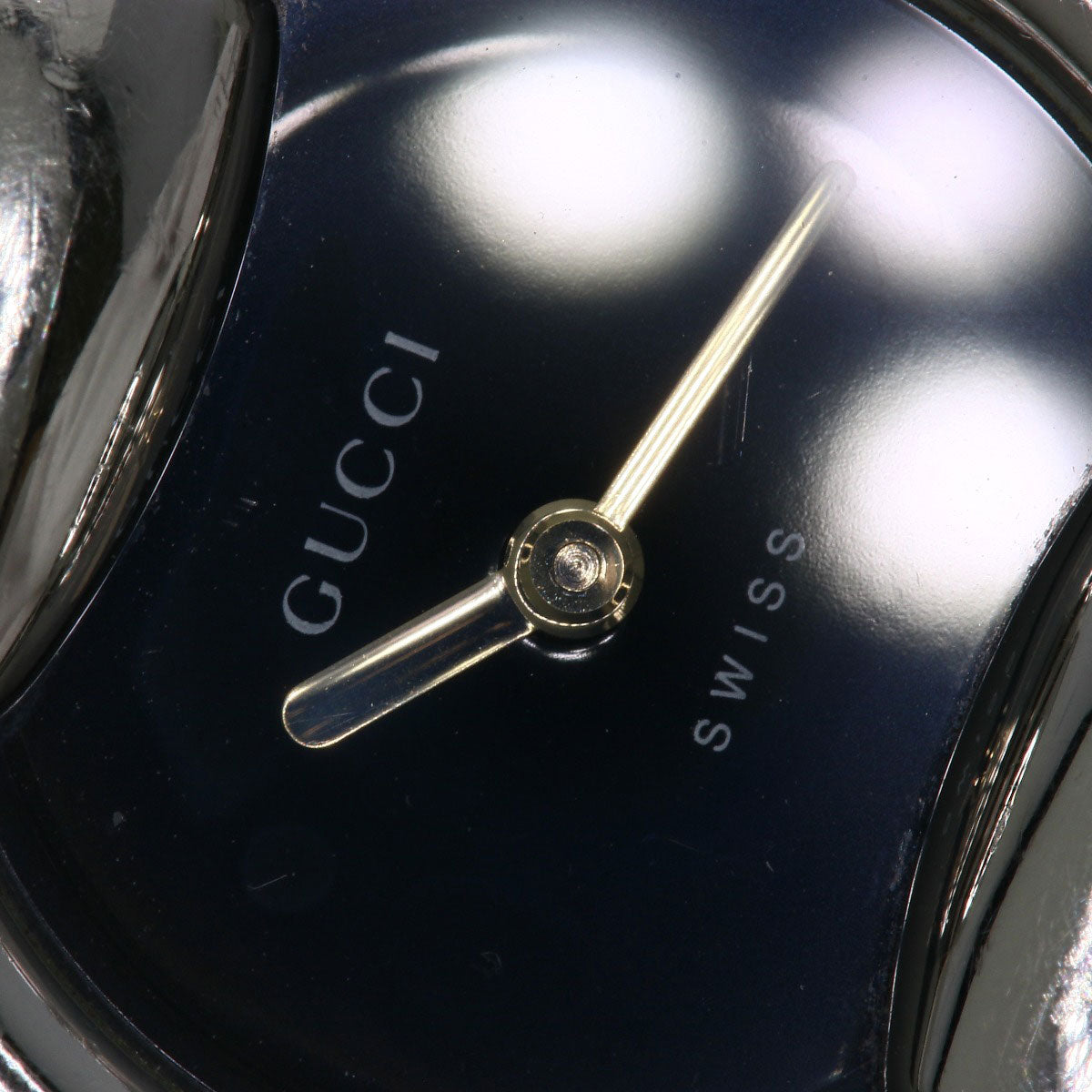 GUCCI Watches Quartz Stainless Steel , Stainless Steel Silver 1400L black dial Women Used