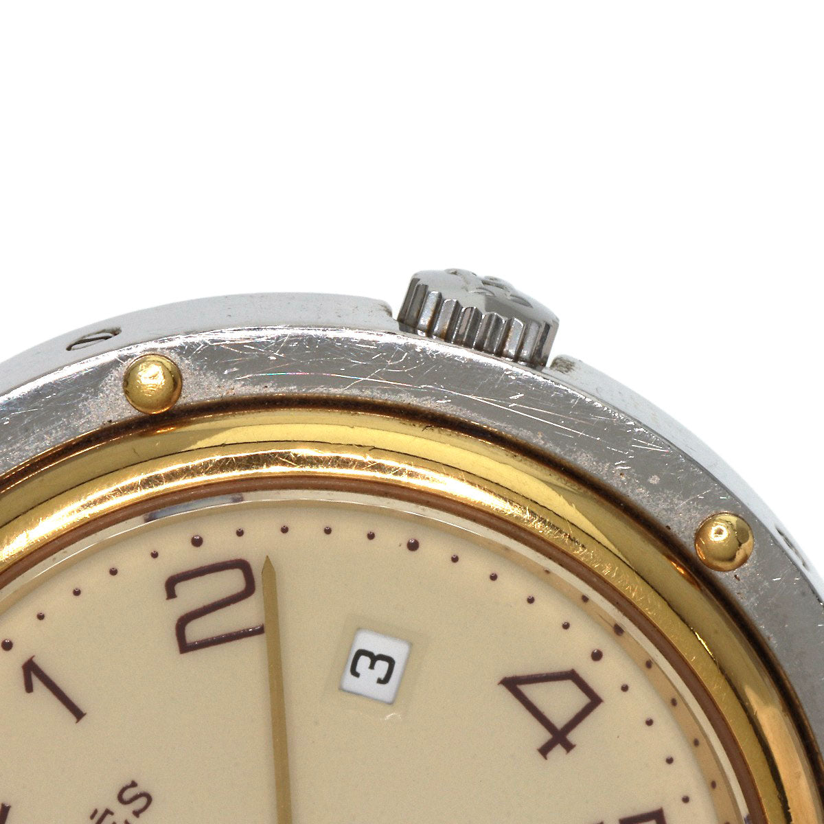 HERMES Watches Quartz Stainless Steel , SSxGP gold Clipper Ivory dial Women Used