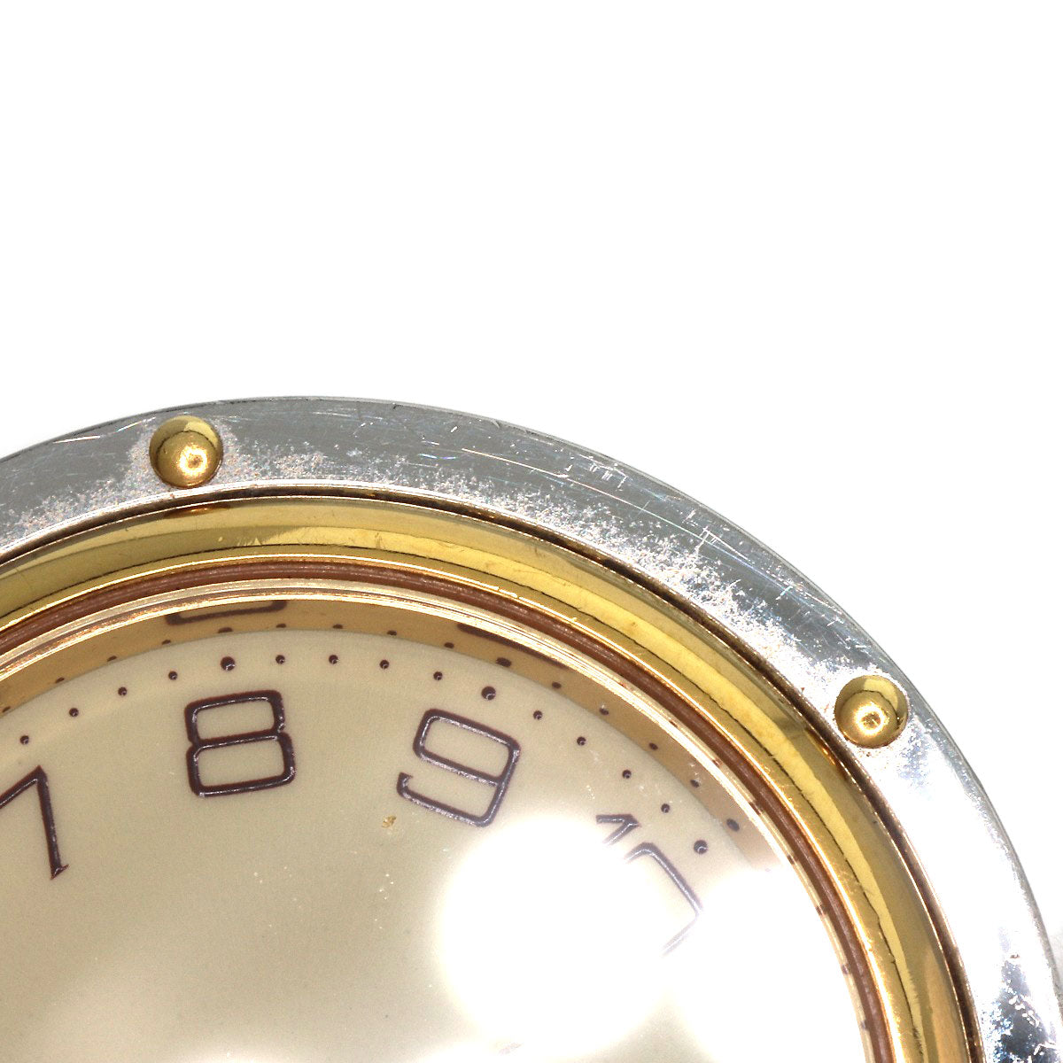 HERMES Watches Quartz Stainless Steel , SSxGP gold Clipper Ivory dial Women Used
