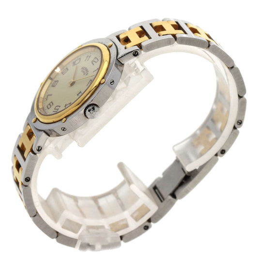 HERMES Watches Quartz Stainless Steel , SSxGP gold Clipper Ivory dial Women Used