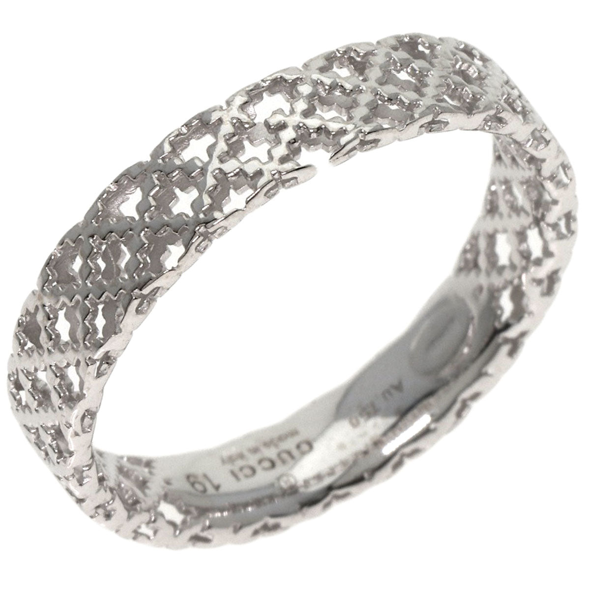 GUCCI Ring K18WG Silver Diamantissima #19