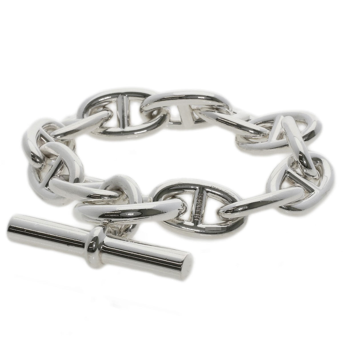 HERMES bracelet SV Silver Chene Dunkle GM Women Used