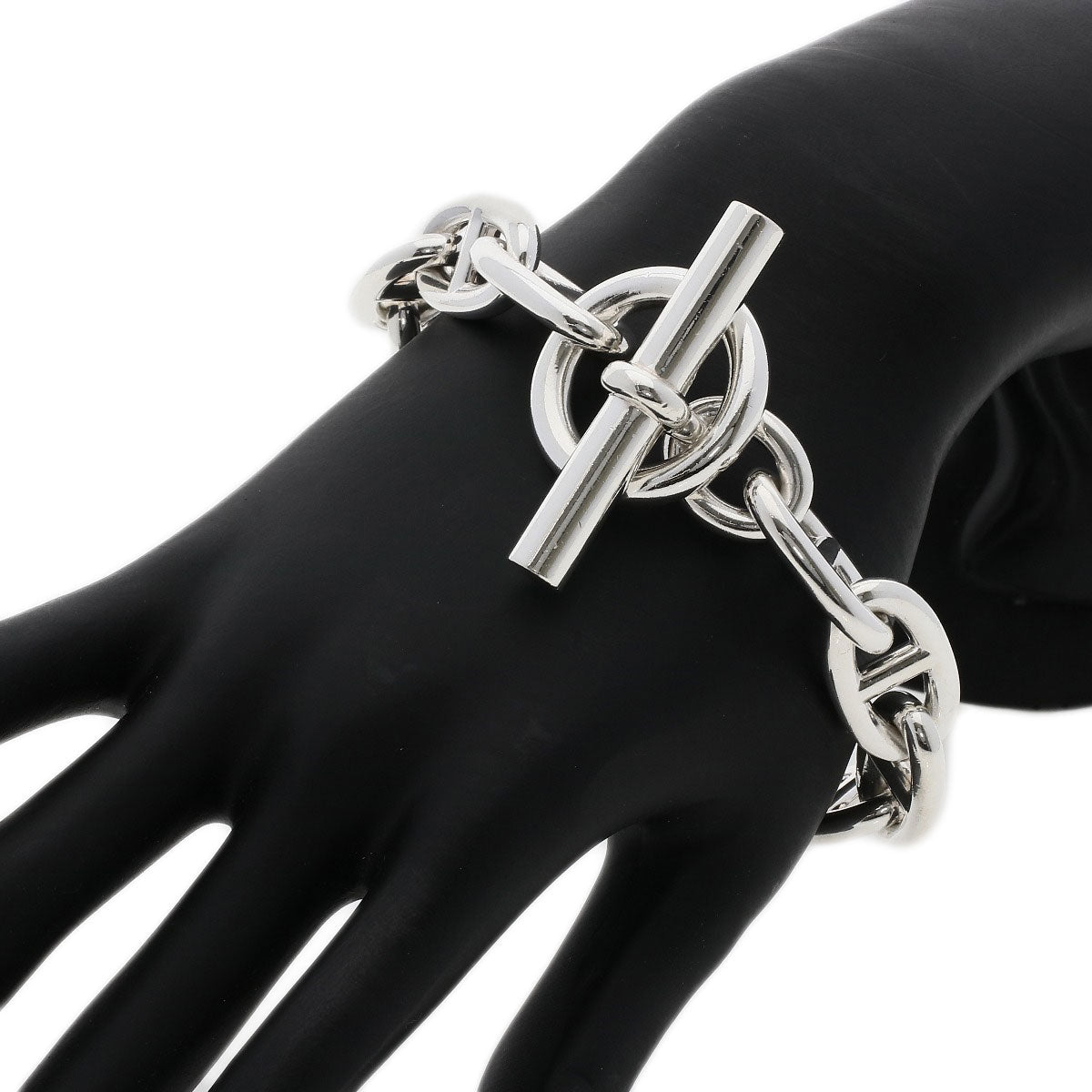 HERMES bracelet SV Silver Chene Dunkle GM Women Used