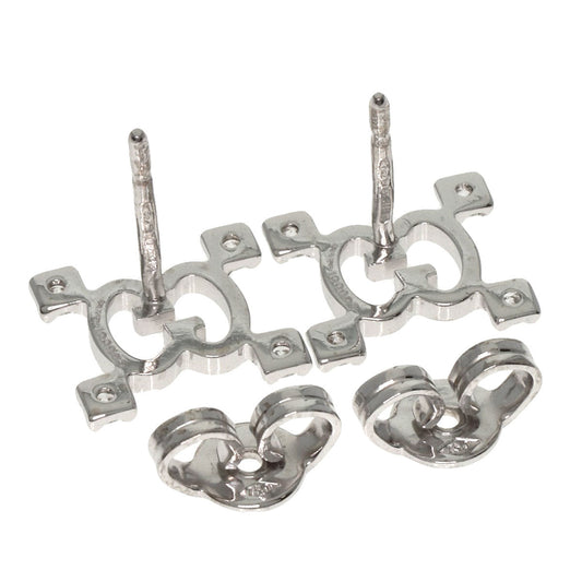 GUCCI Pierce K18WG Silver GG logo diamond