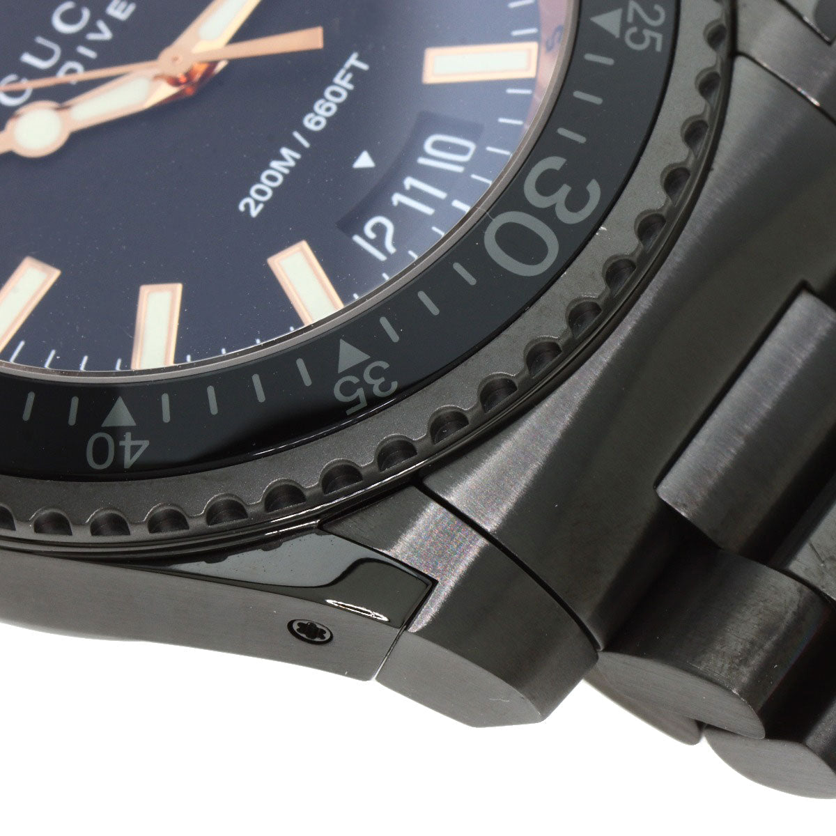 GUCCI Watches Quartz YA136.2 Stainless Steel , Stainless Steel black Dive black dial mens Used