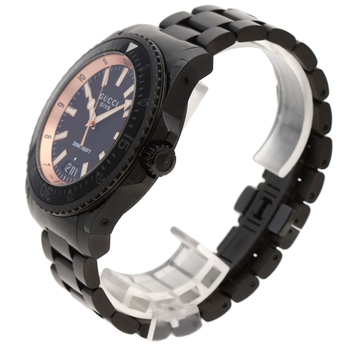 GUCCI Watches Quartz YA136.2 Stainless Steel , Stainless Steel black Dive black dial mens Used
