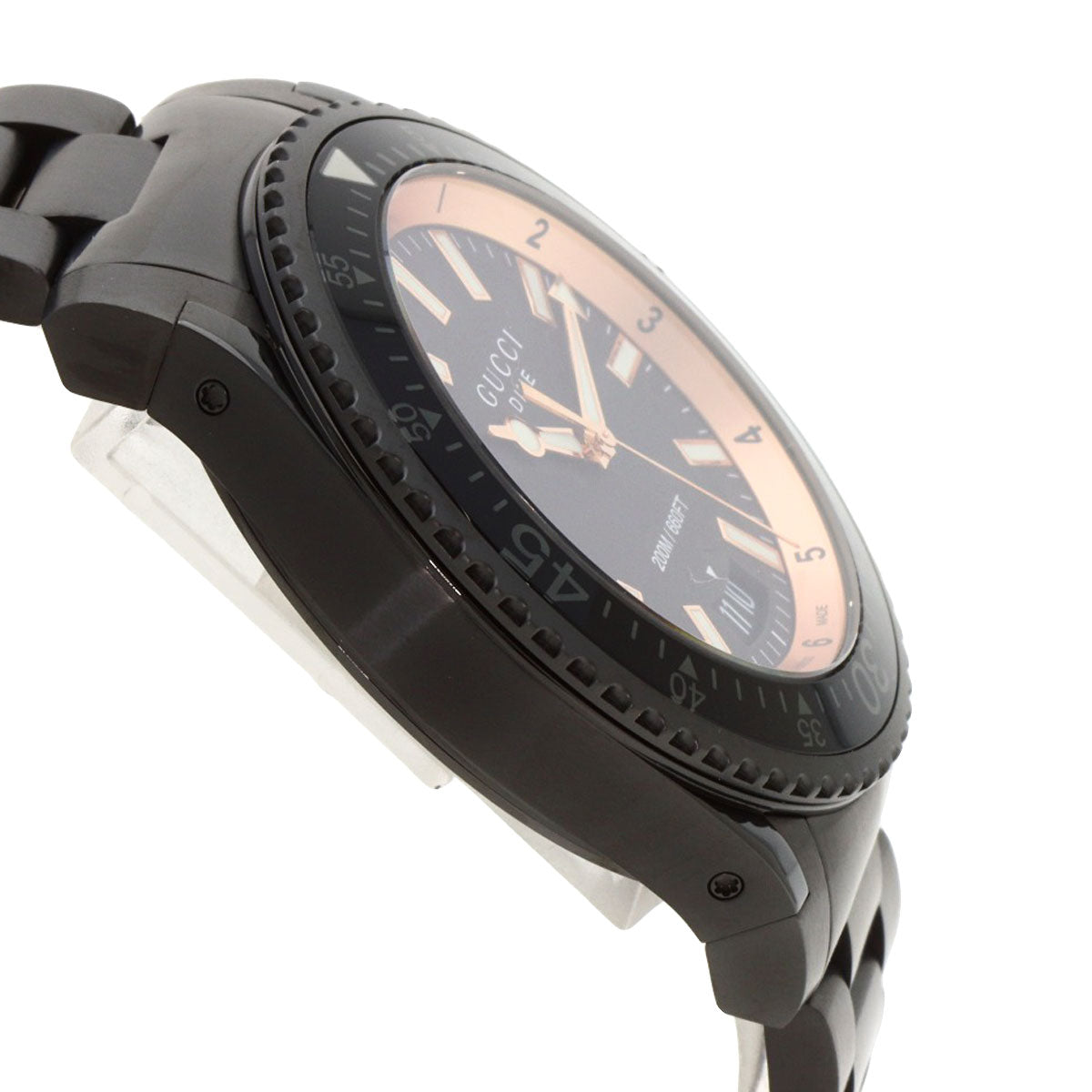 GUCCI Watches Quartz YA136.2 Stainless Steel , Stainless Steel black Dive black dial mens Used