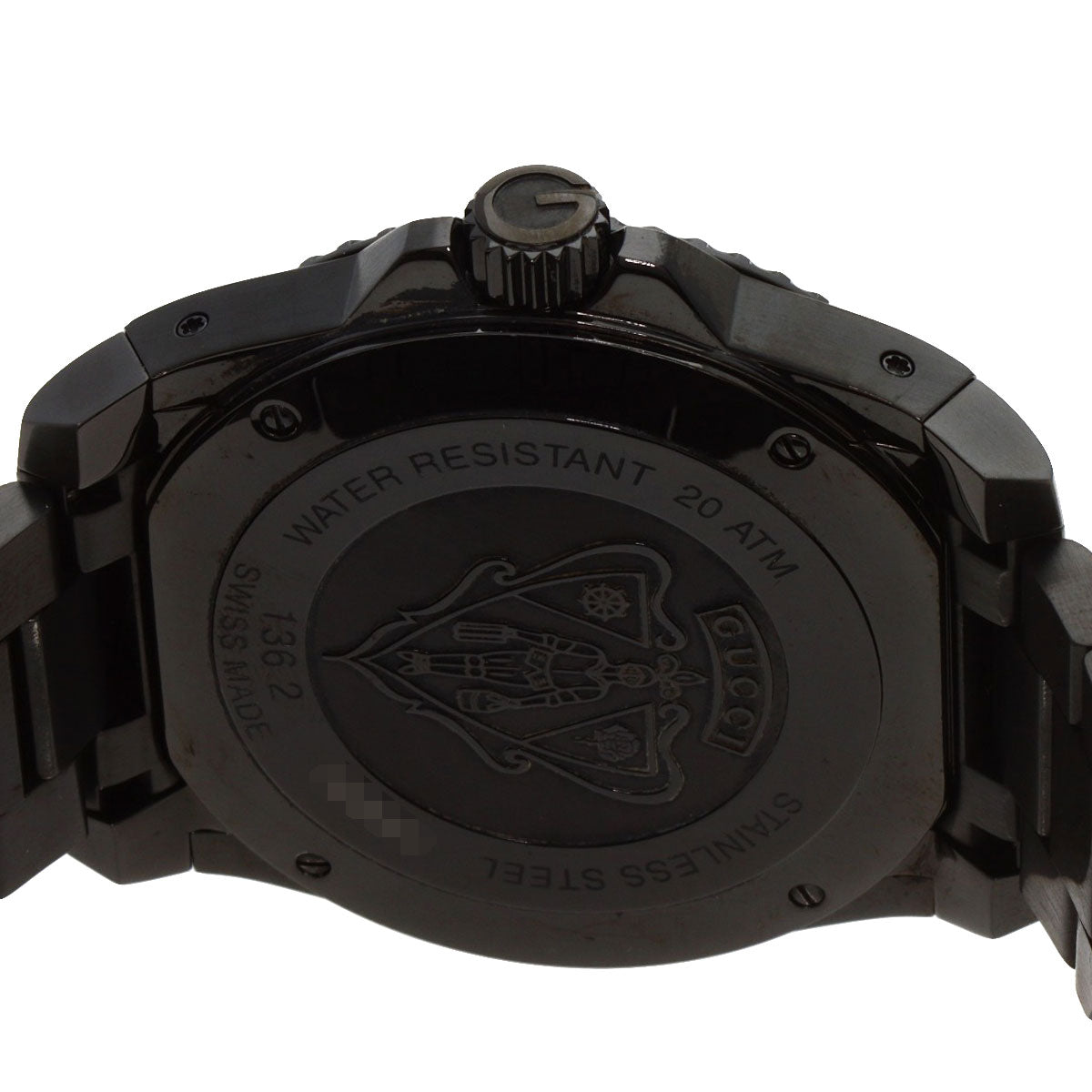 GUCCI Watches Quartz YA136.2 Stainless Steel , Stainless Steel black Dive black dial mens Used