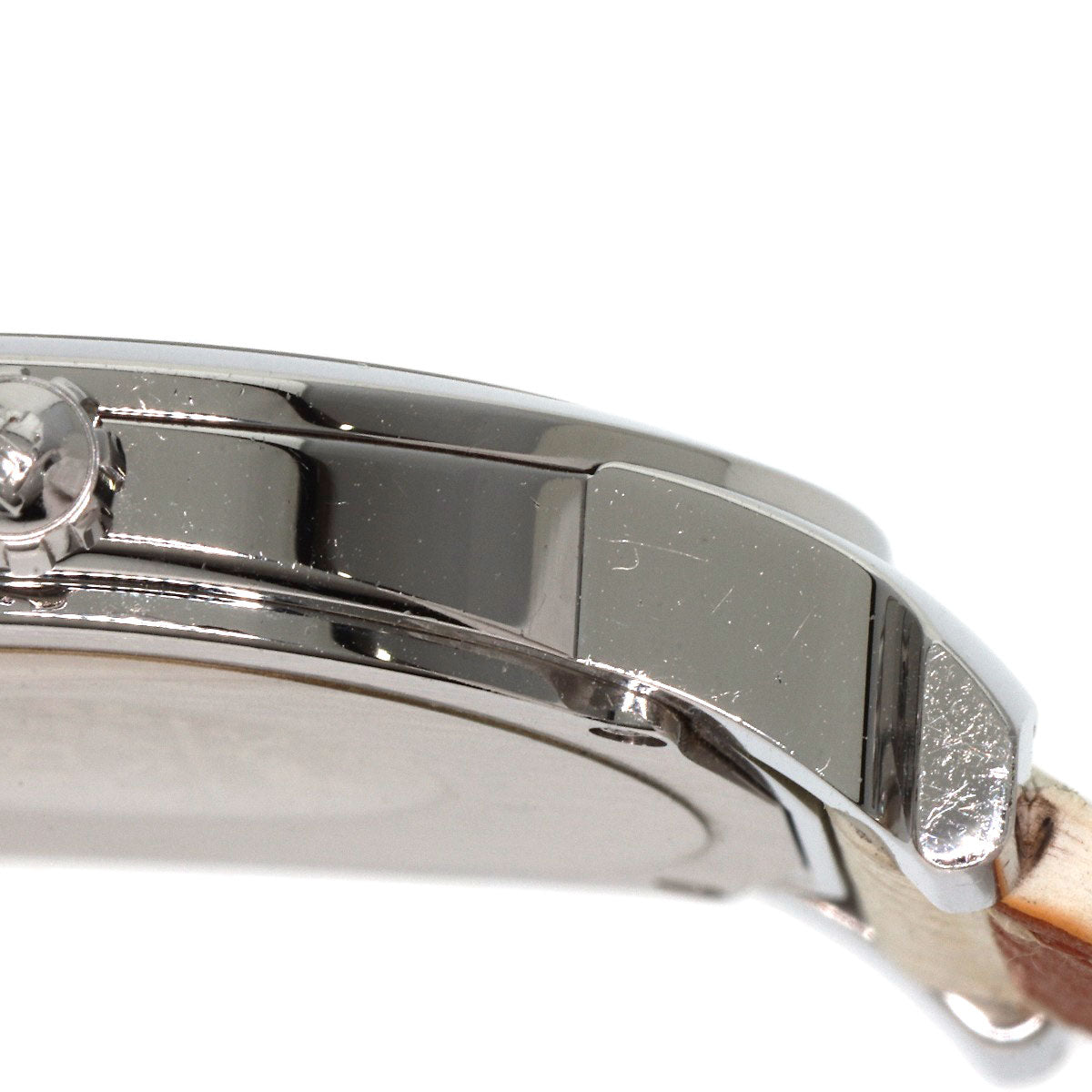 HERMES Watches Quartz HR1.510 Stainless Steel, Leather Silver H watch Rondo white dial Women Used