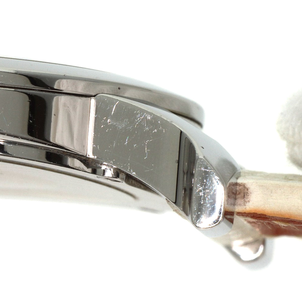 HERMES Watches Quartz HR1.510 Stainless Steel, Leather Silver H watch Rondo white dial Women Used