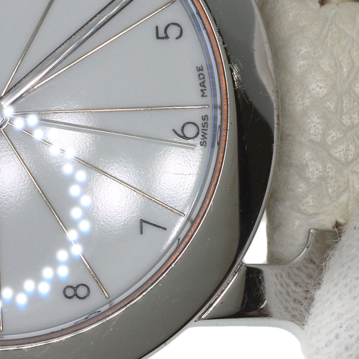 HERMES Watches Quartz HR1.510 Stainless Steel, Leather Silver H watch Rondo white dial Women Used