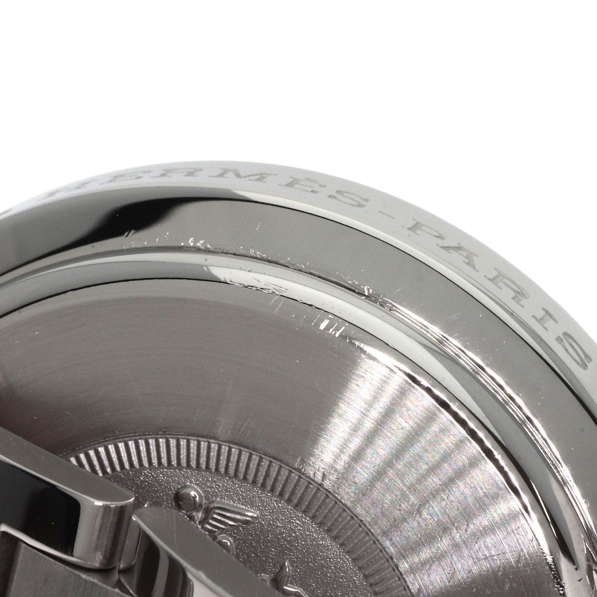 HERMES Watches Quartz CL1.910 Stainless Steel Silver Clipper Chronograph black dial