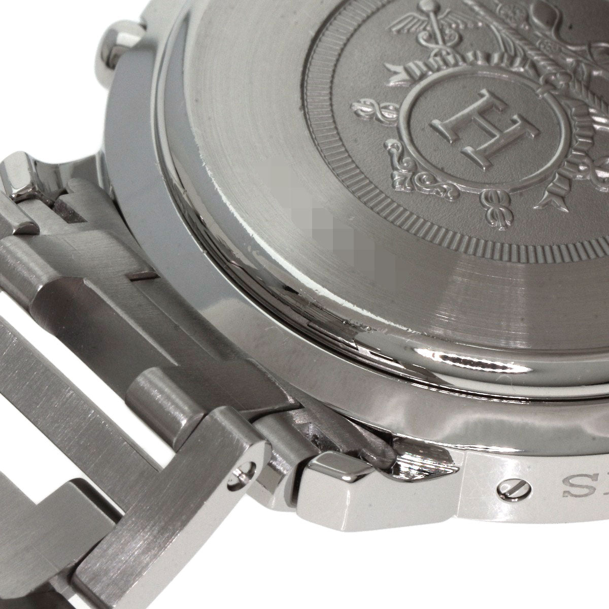 HERMES Watches Quartz CL1.910 Stainless Steel Silver Clipper Chronograph black dial