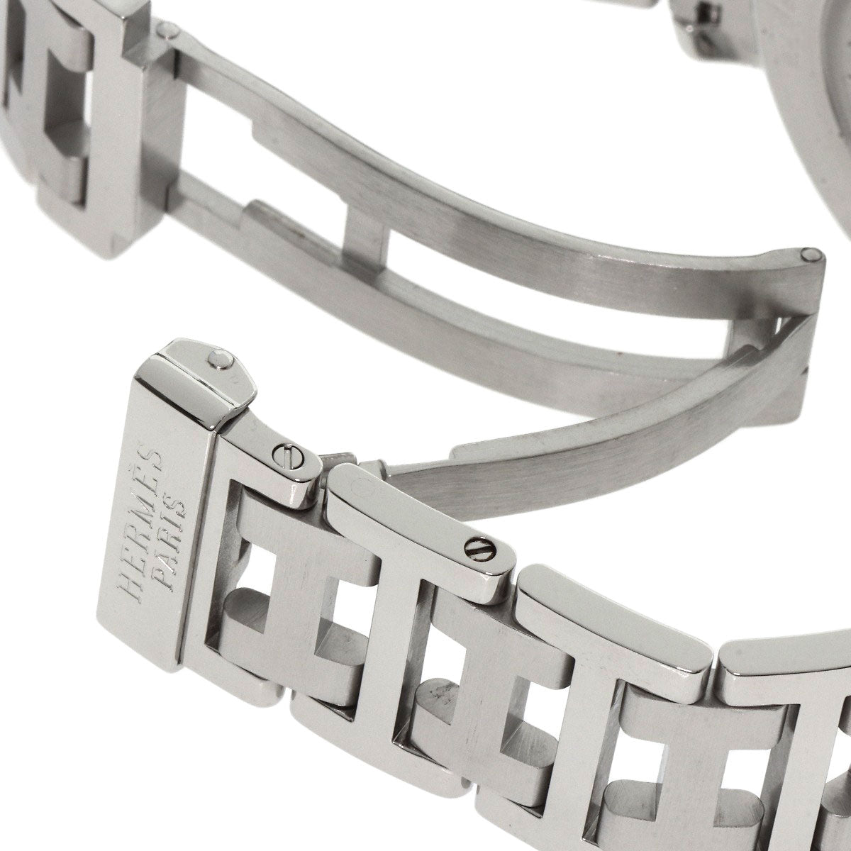 HERMES Watches Quartz CL1.910 Stainless Steel Silver Clipper Chronograph black dial