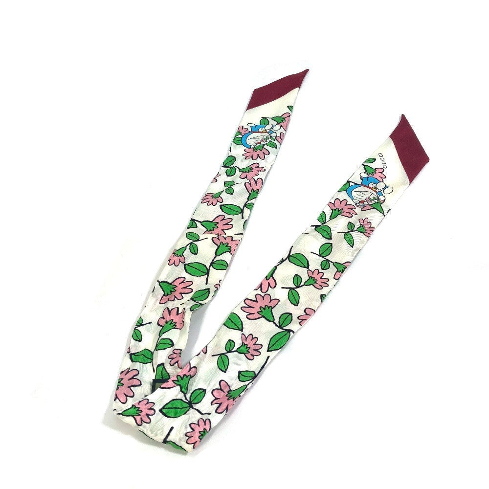GUCCI scarf 656611 silk multicolor Doraemon DORAEMON collaboration scarf Women Used