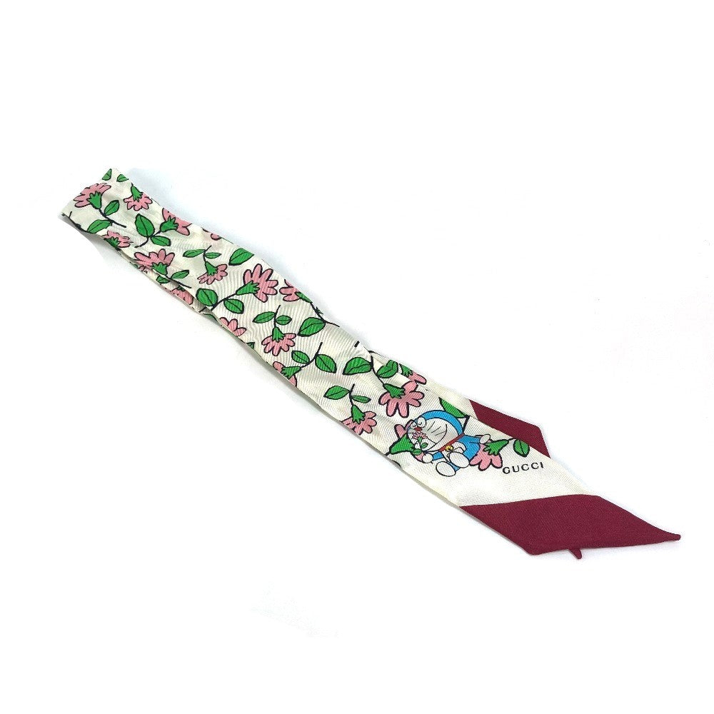 GUCCI scarf 656611 silk multicolor Doraemon DORAEMON collaboration scarf Women Used