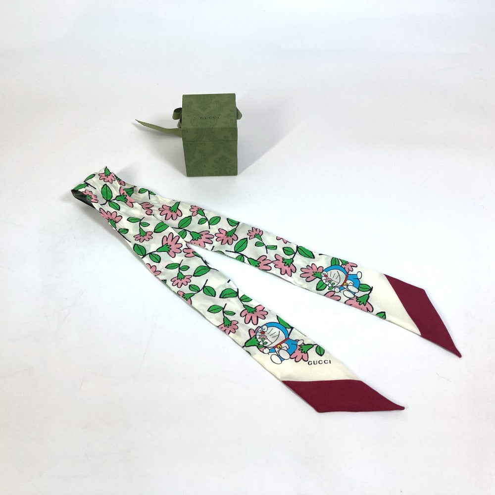 GUCCI scarf 656611 silk multicolor Doraemon DORAEMON collaboration scarf Women Used
