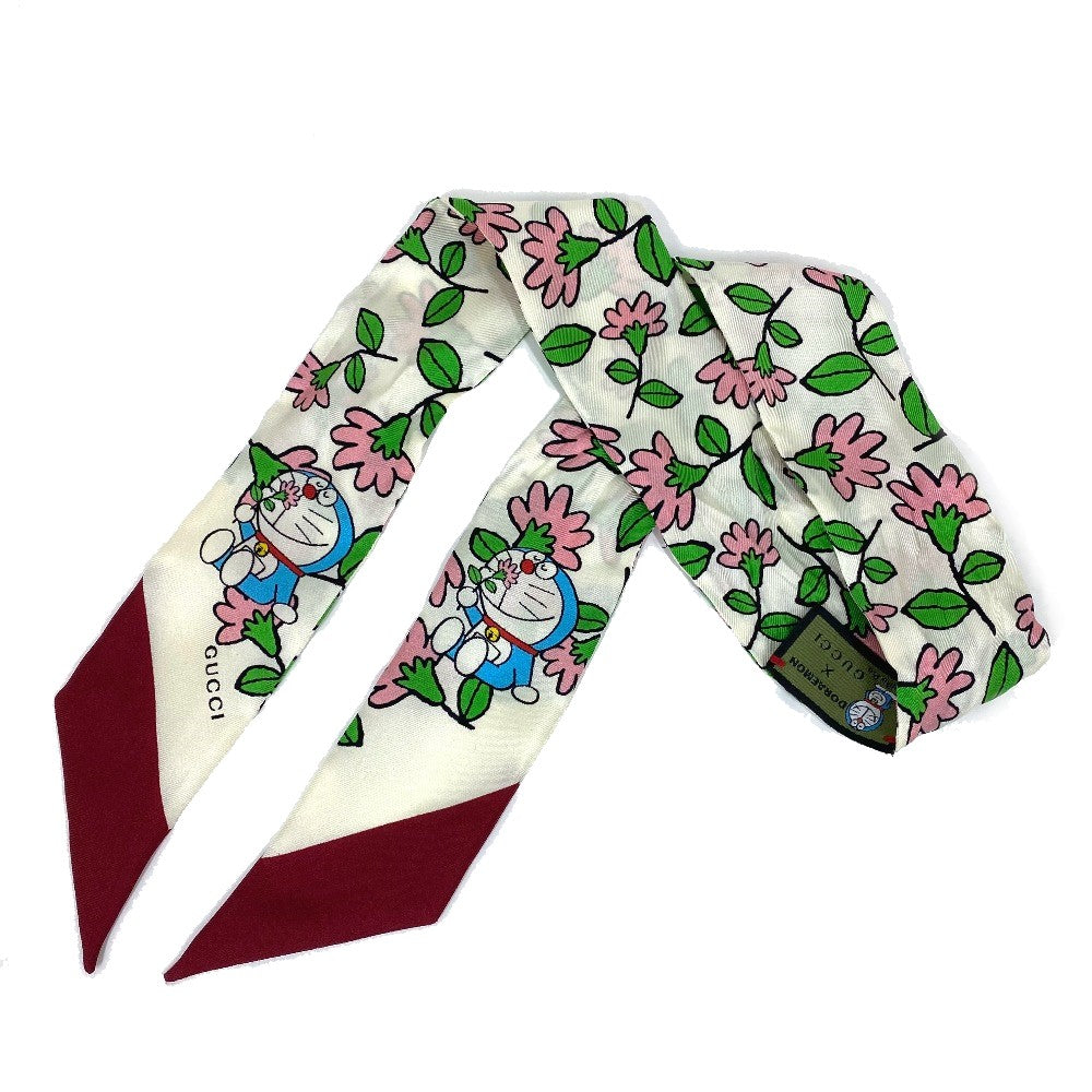 GUCCI scarf 656611 silk multicolor Doraemon DORAEMON collaboration scarf Women Used
