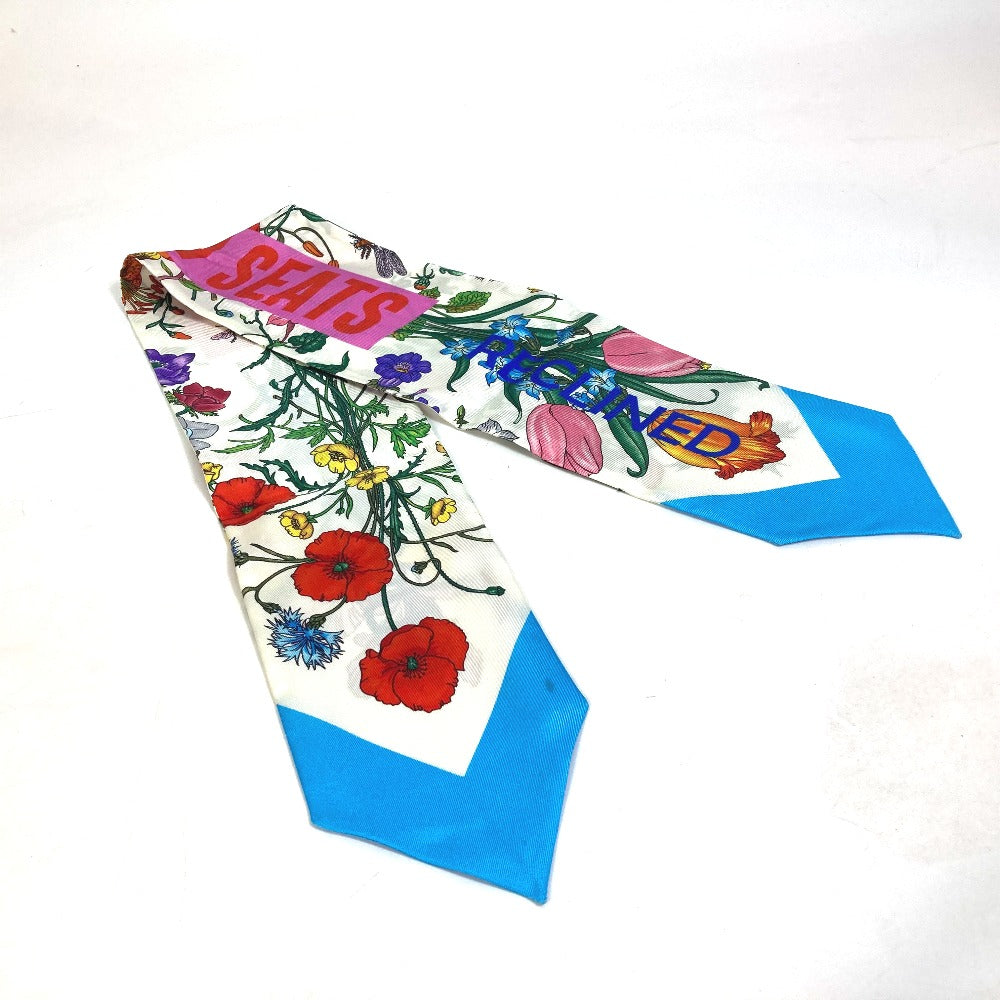 GUCCI scarf 678992 silk multicolor 100th anniversary flora floral pattern Neck bow Women Used