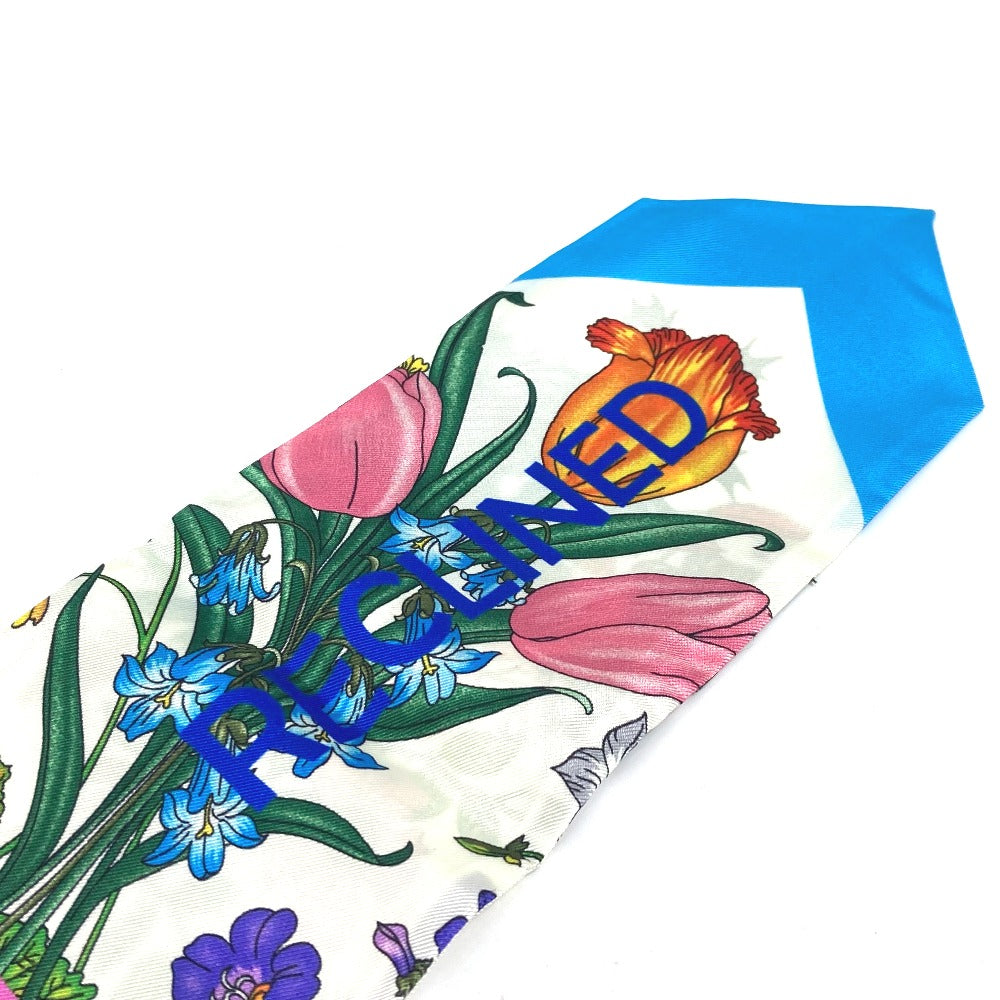 GUCCI scarf 678992 silk multicolor 100th anniversary flora floral pattern Neck bow Women Used