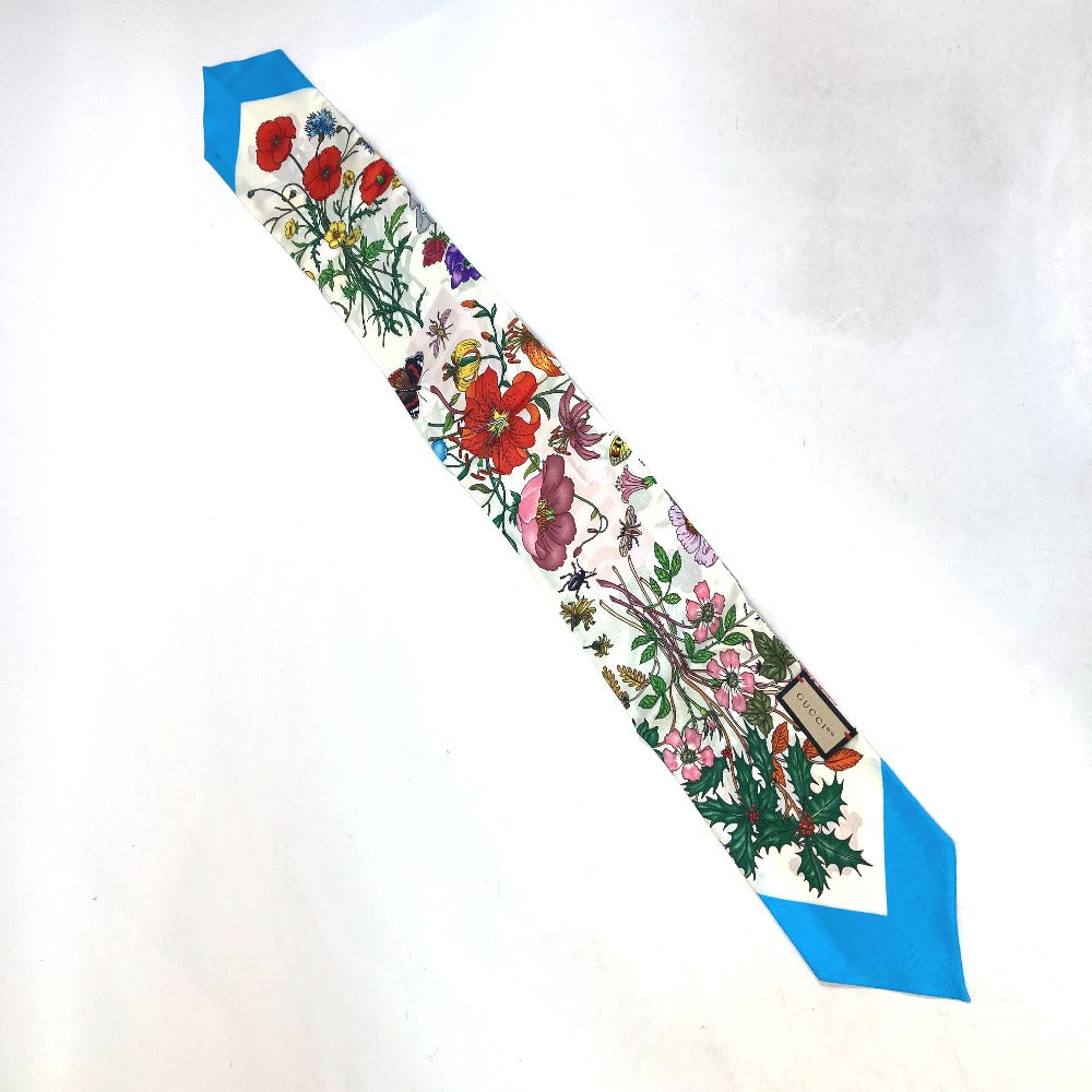 GUCCI scarf 678992 silk multicolor 100th anniversary flora floral pattern Neck bow Women Used