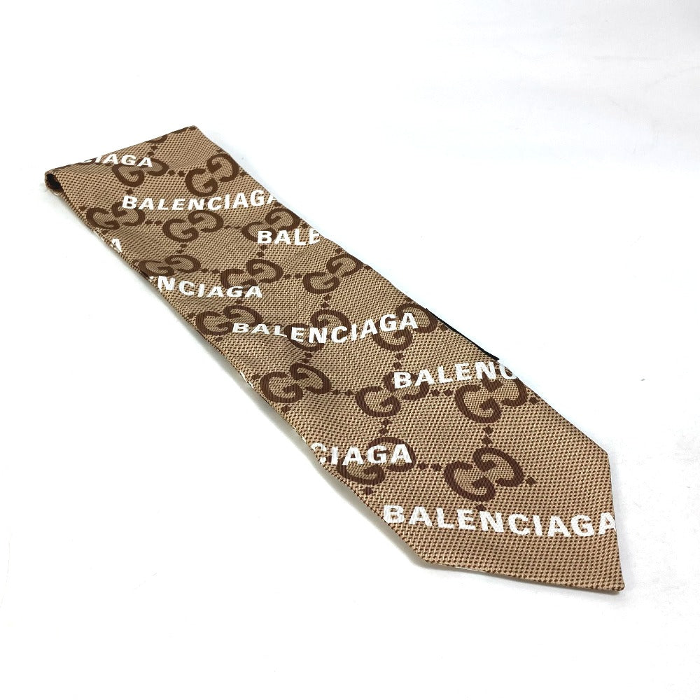 GUCCI scarf 676777 silk Brown Maxi GG neck bow The Hacker Project Neck Bow Women Used