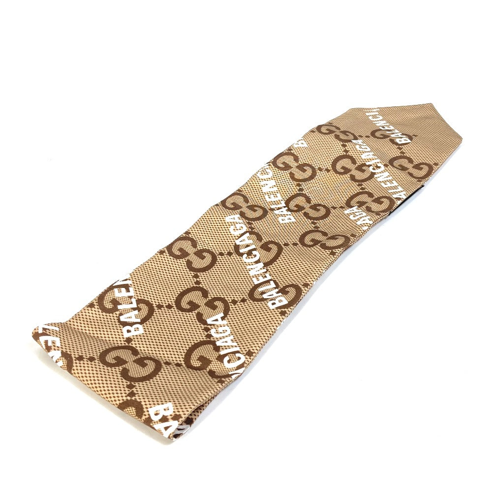 GUCCI scarf 676777 silk Brown Maxi GG neck bow The Hacker Project Neck Bow Women Used