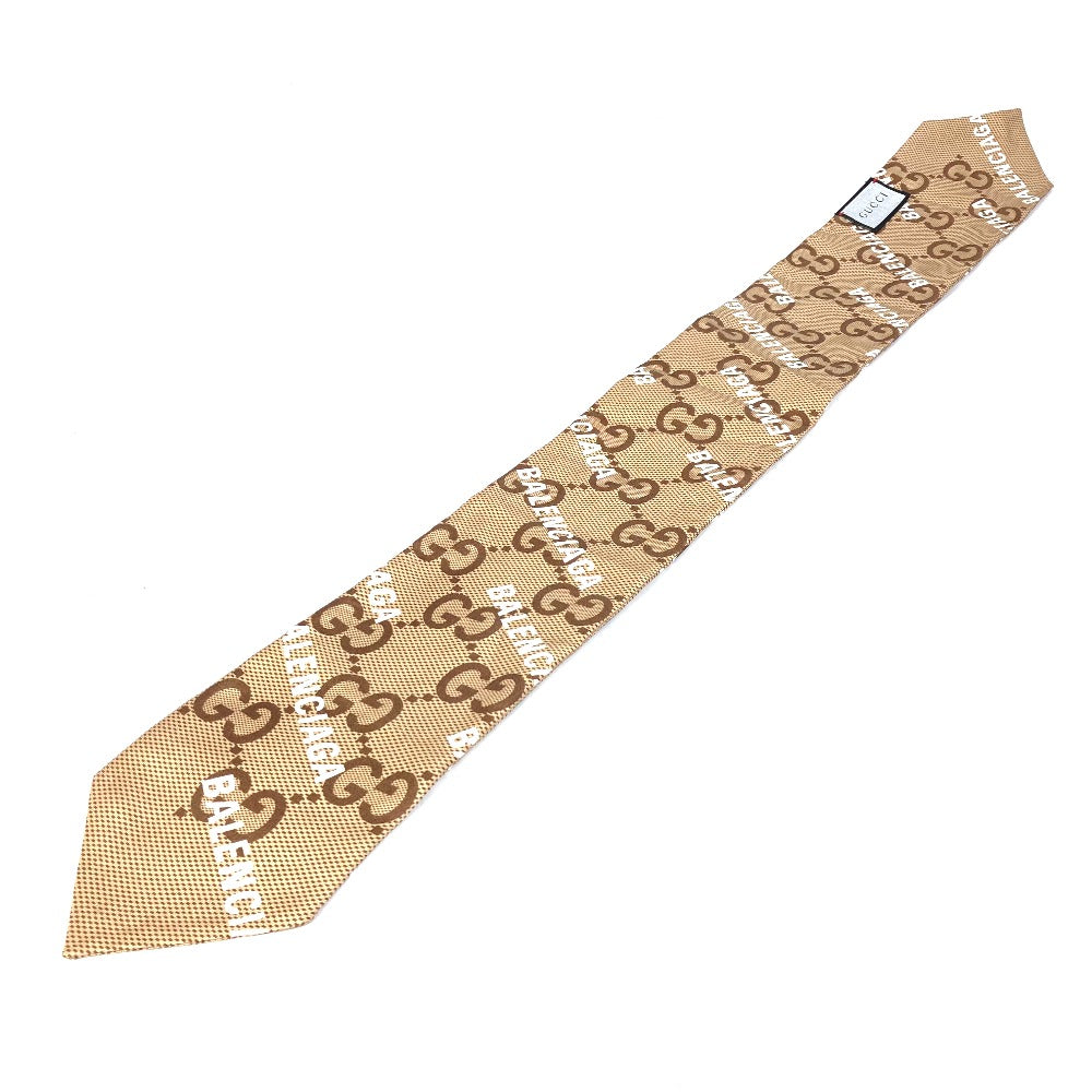 GUCCI scarf 676777 silk Brown Maxi GG neck bow The Hacker Project Neck Bow Women Used