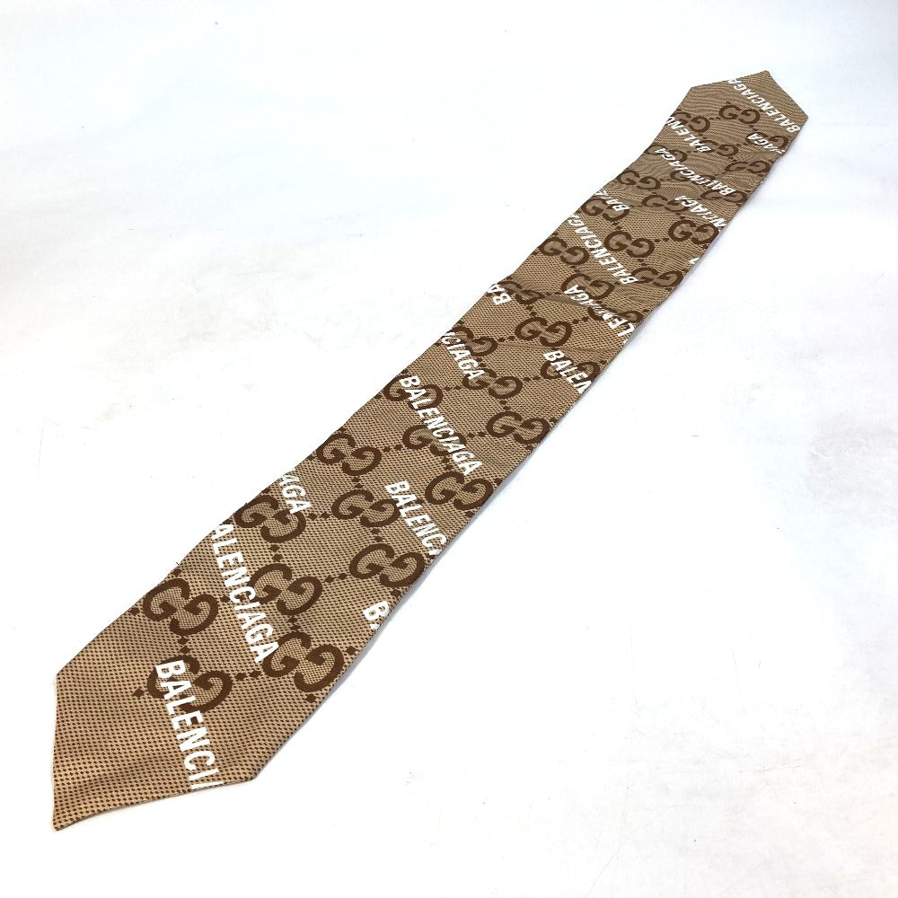 GUCCI scarf 676777 silk Brown Maxi GG neck bow The Hacker Project Neck Bow Women Used