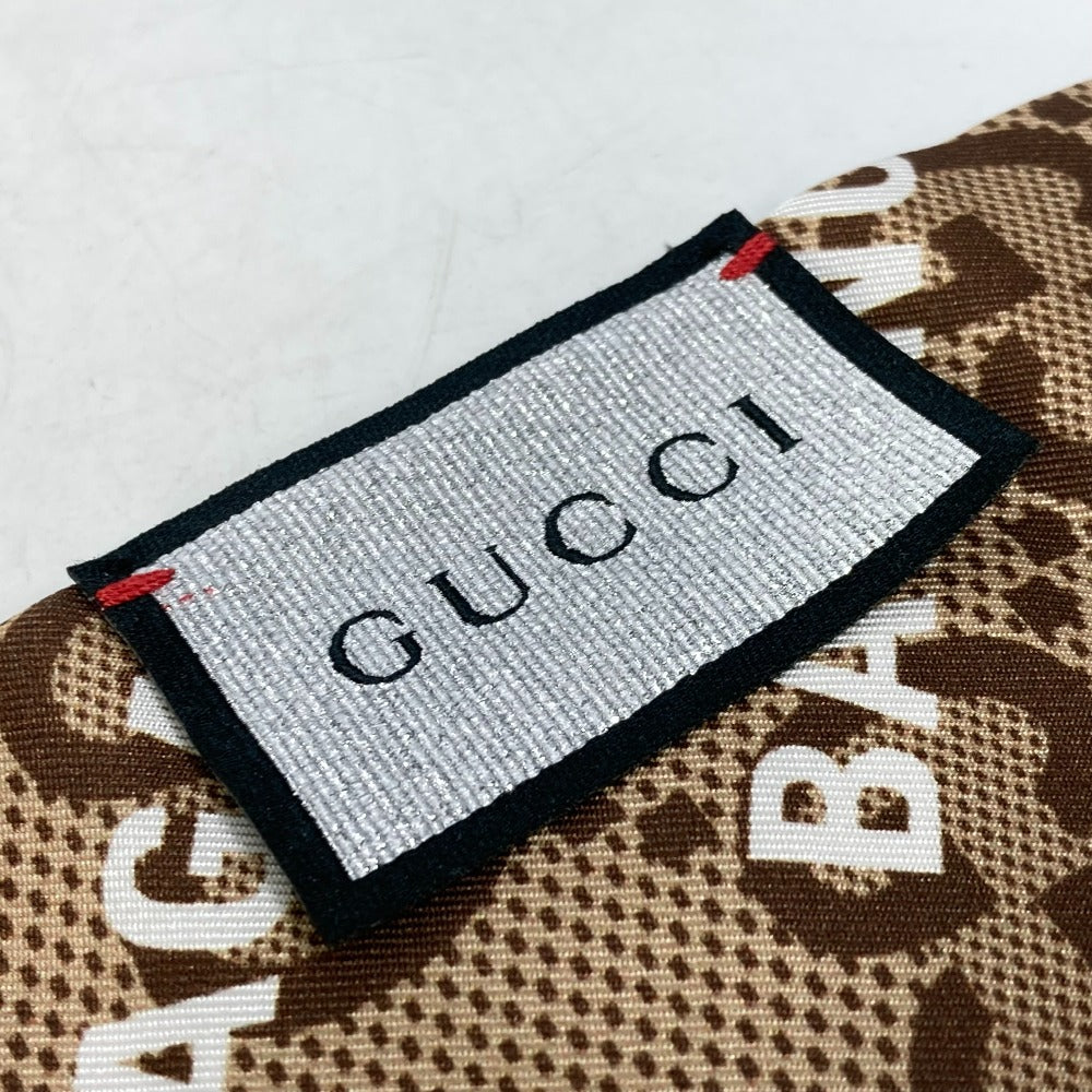 GUCCI scarf 676777 silk Brown Maxi GG neck bow The Hacker Project Neck Bow Women Used