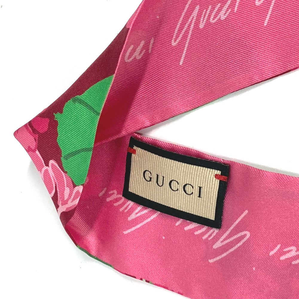 GUCCI scarf 652727 silk pink Neck bow