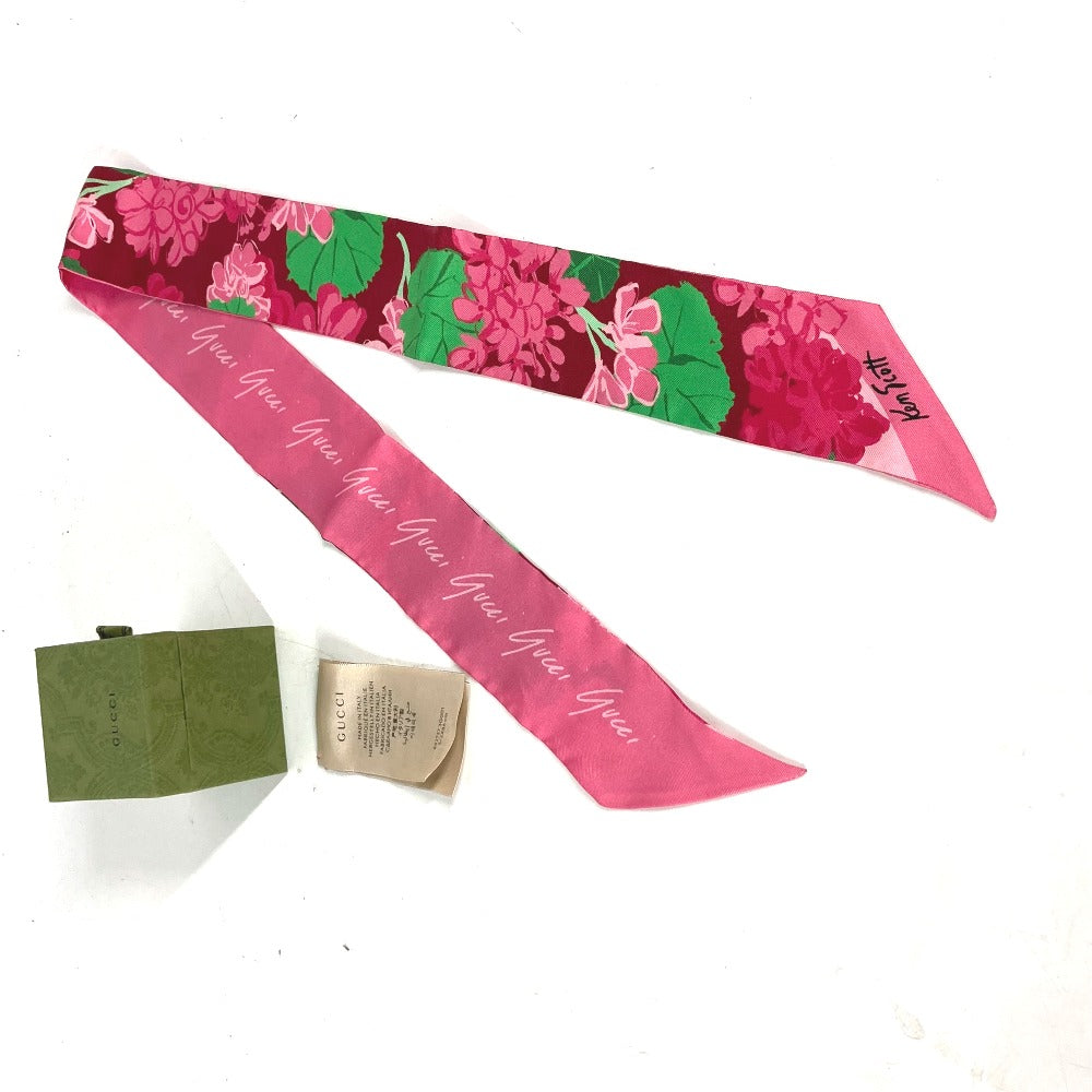GUCCI scarf 652727 silk pink Neck bow
