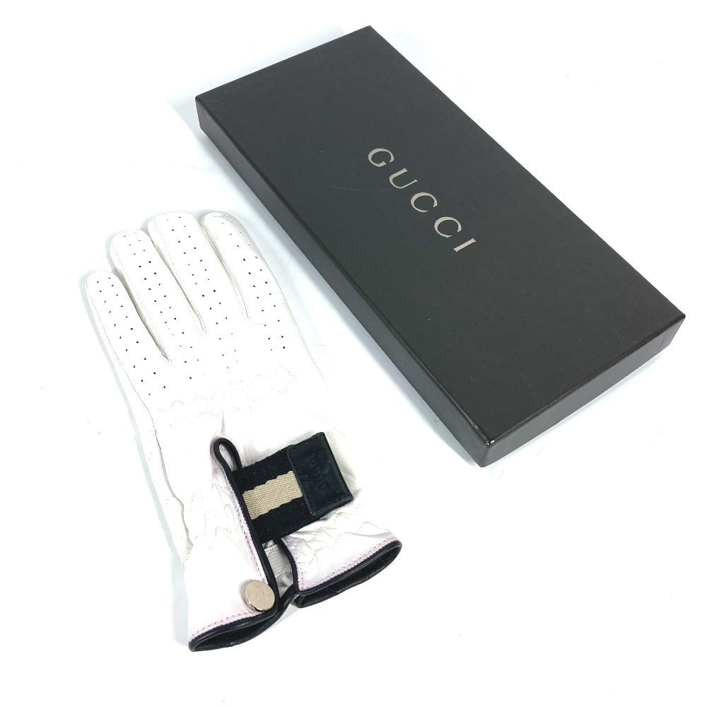 GUCCI gloves leather white For left hand Golf Gloves 8