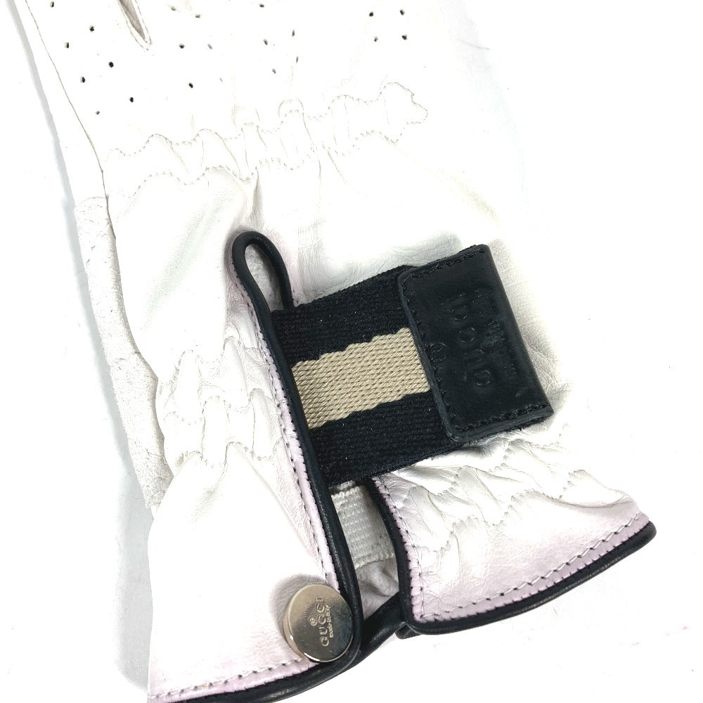 GUCCI gloves leather white For left hand Golf Gloves 8