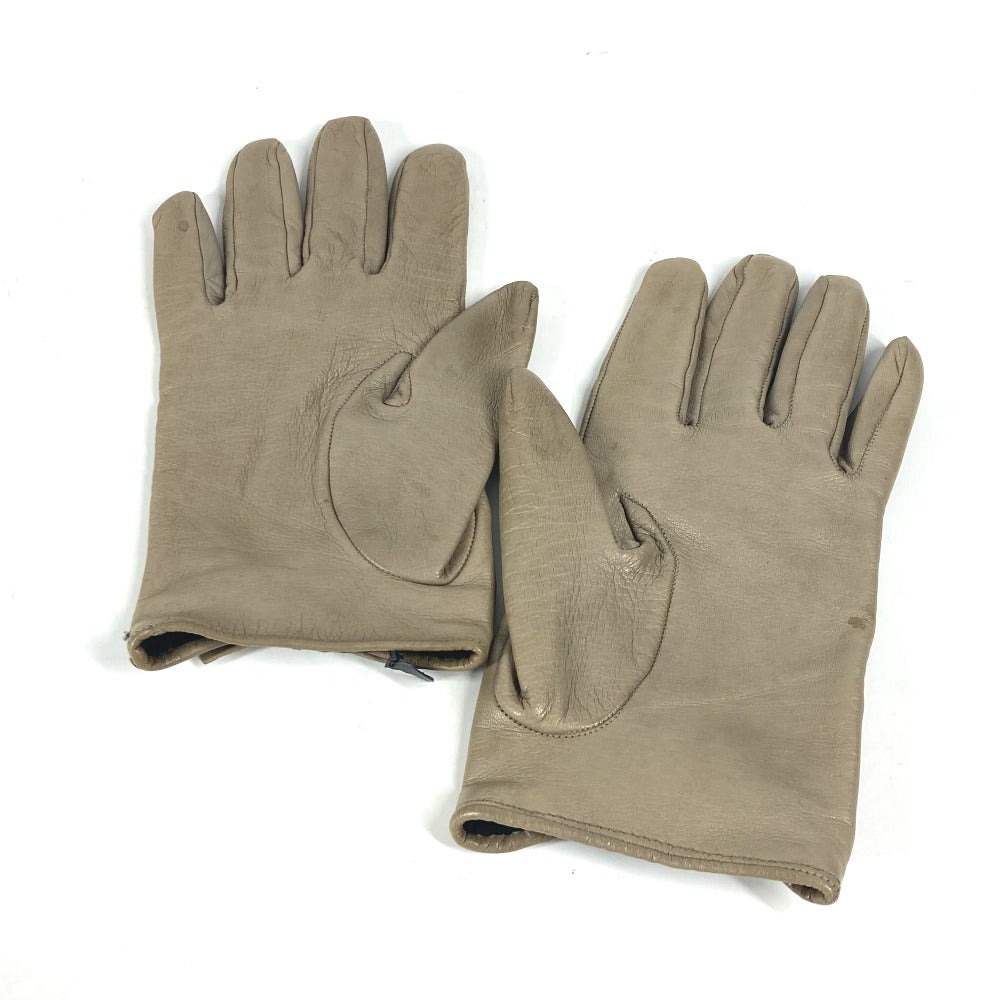 GUCCI gloves leather beige Ribbon Wood Bamboo 7