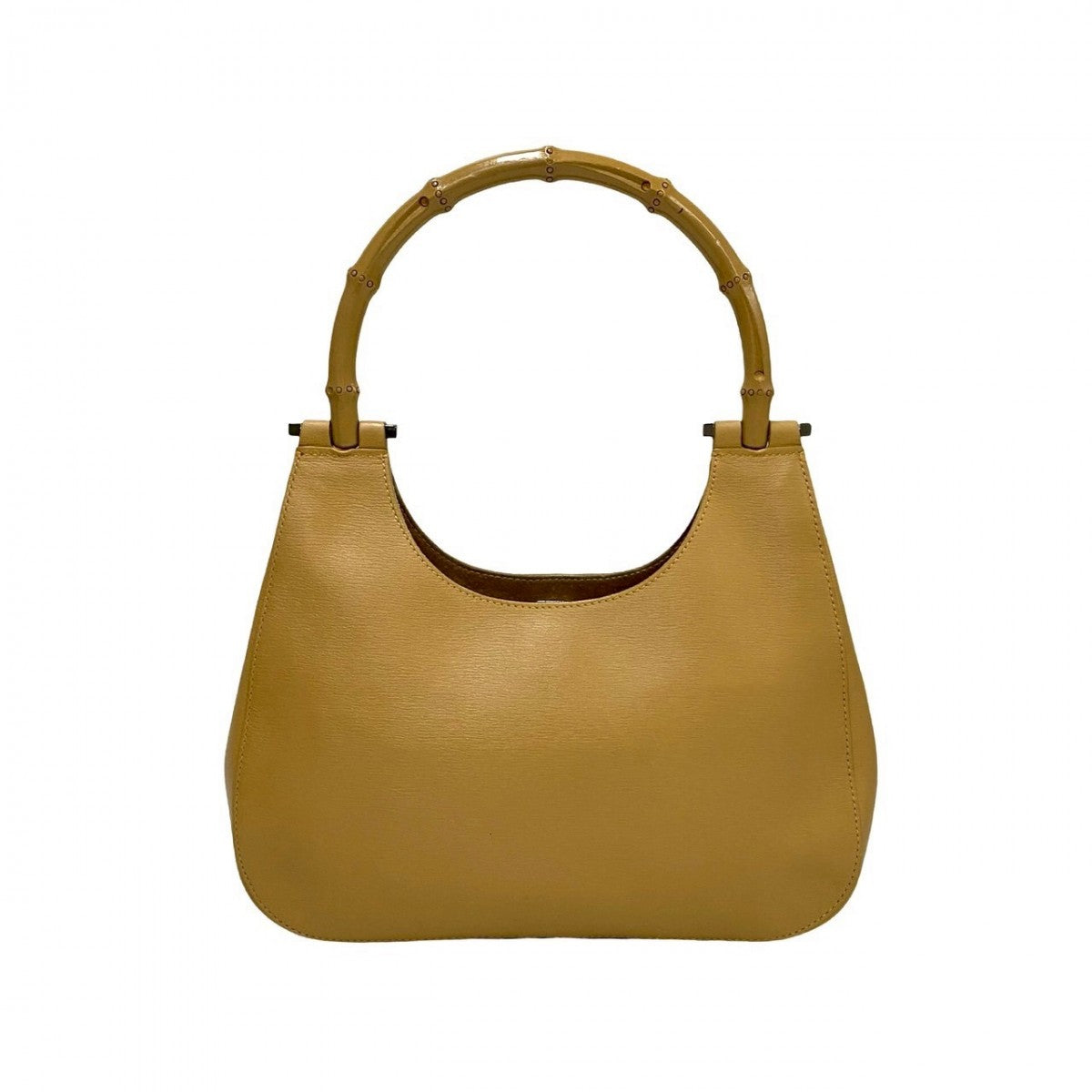 GUCCI Handbag leather beige Bamboo
