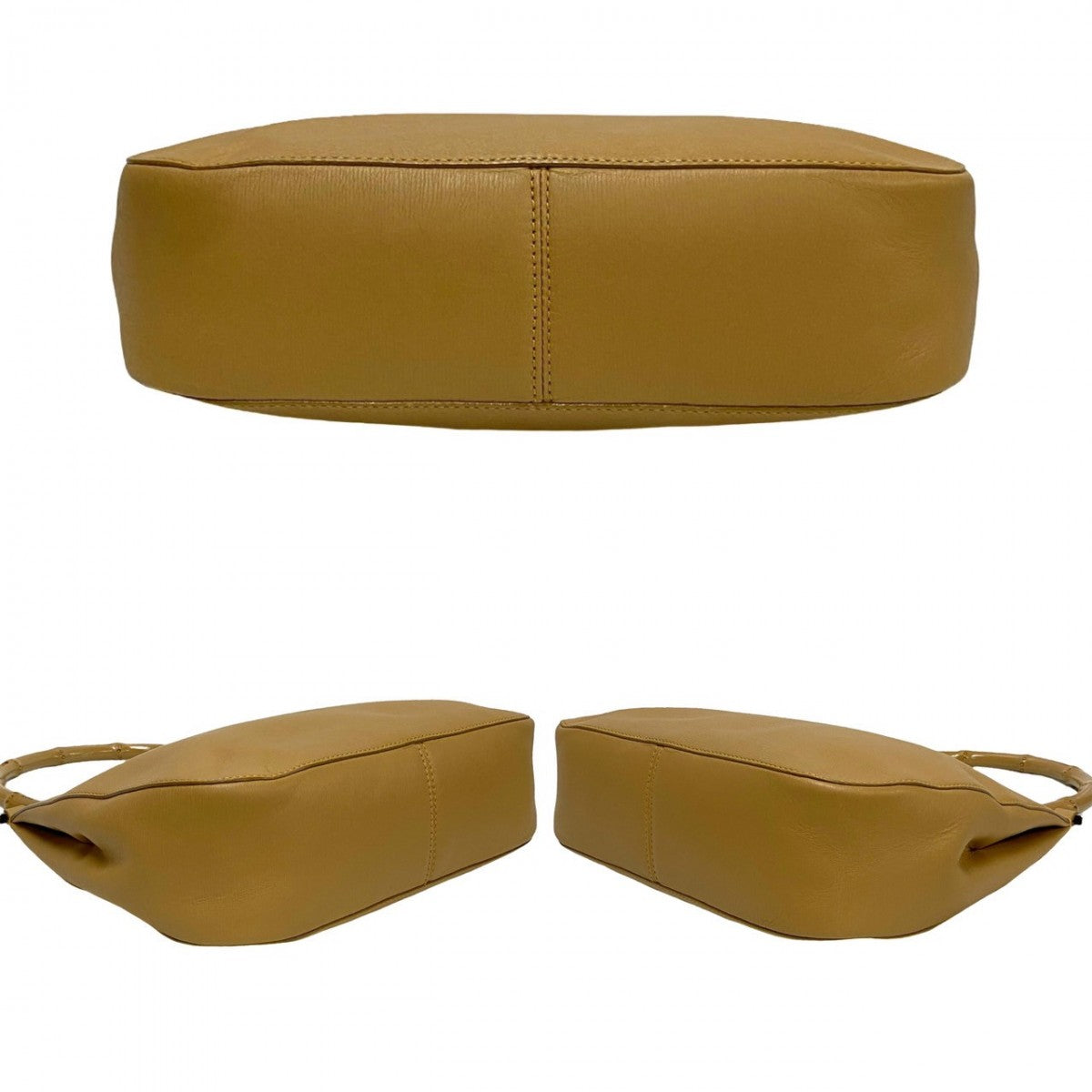 GUCCI Handbag leather beige Bamboo
