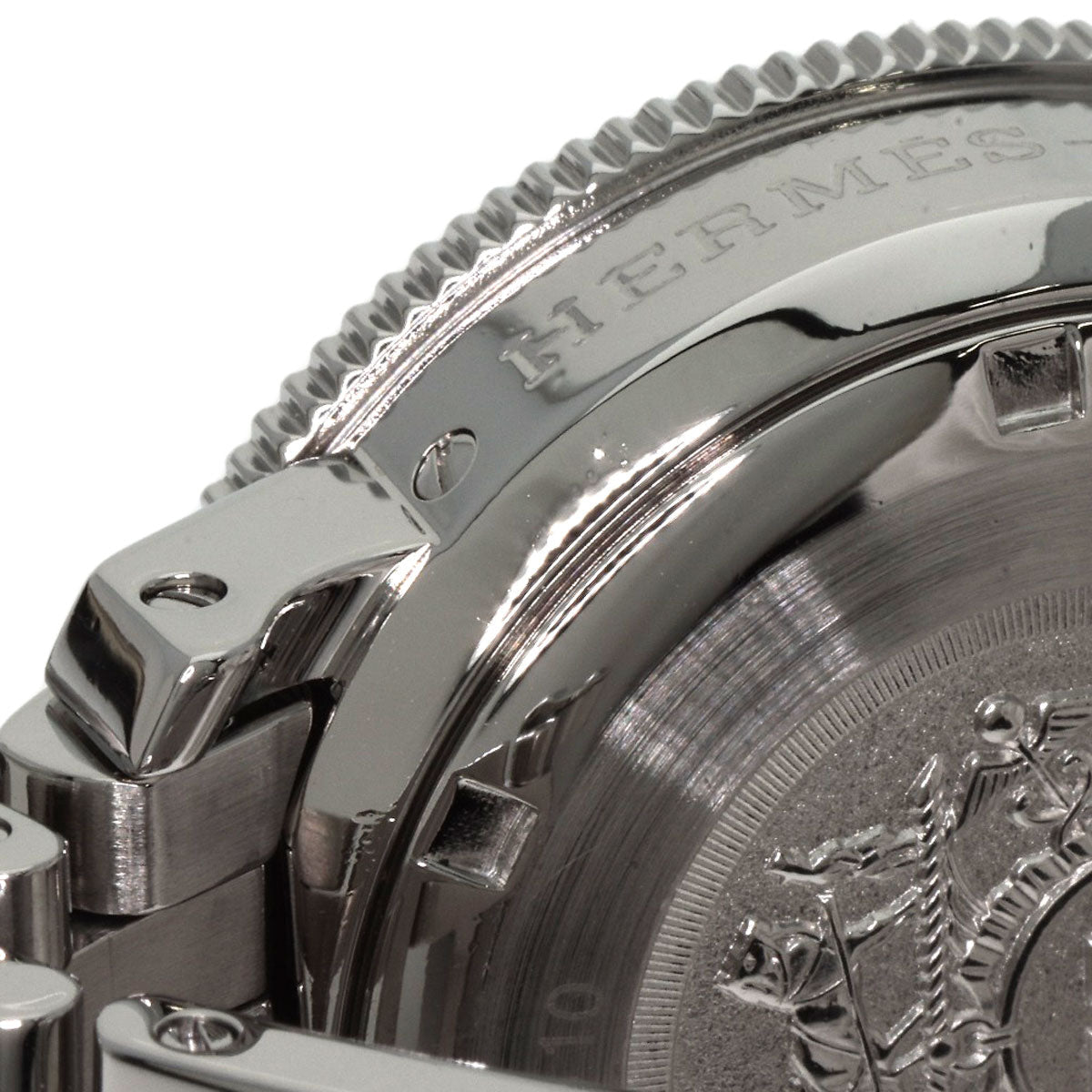 HERMES Watches Quartz CL2.310 Stainless Steel Silver Clipper Diver Chronograph black dial