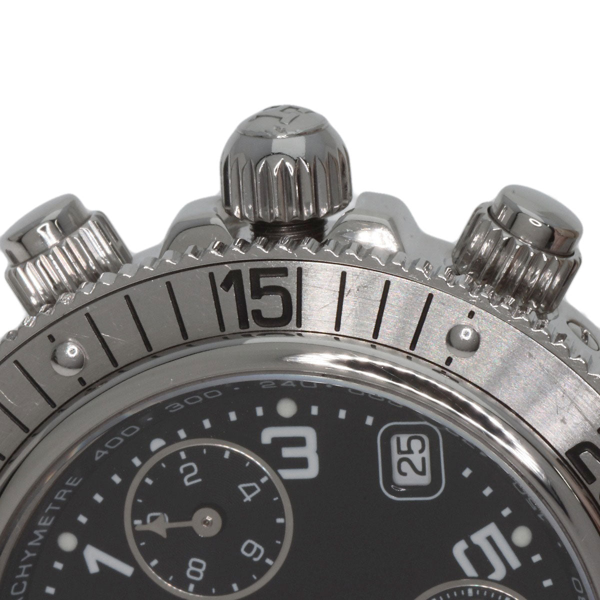 HERMES Watches Quartz CL2.310 Stainless Steel Silver Clipper Diver Chronograph black dial