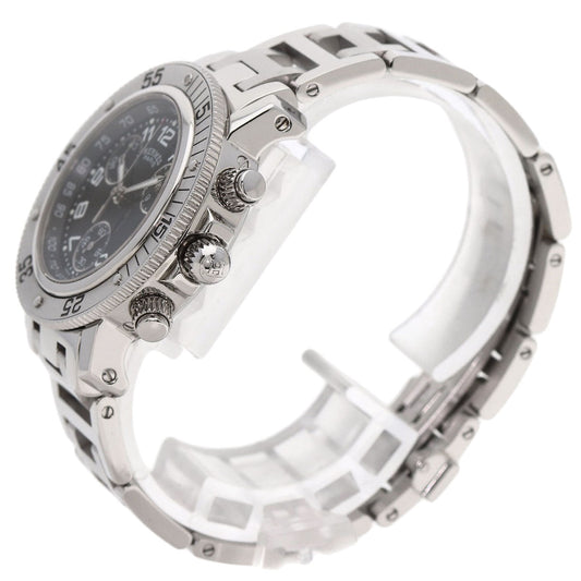 HERMES Watches Quartz CL2.310 Stainless Steel Silver Clipper Diver Chronograph black dial