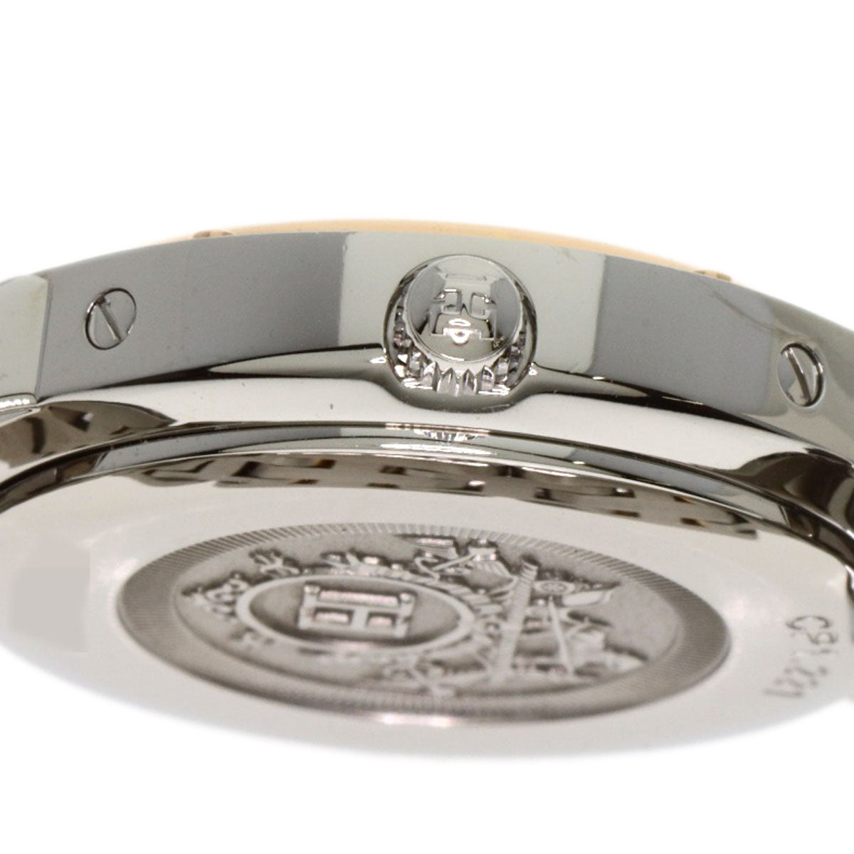 HERMES Watches Quartz CP1.221 Stainless Steel , SSxPGP gold Clipper Classic White shell dial Women Used