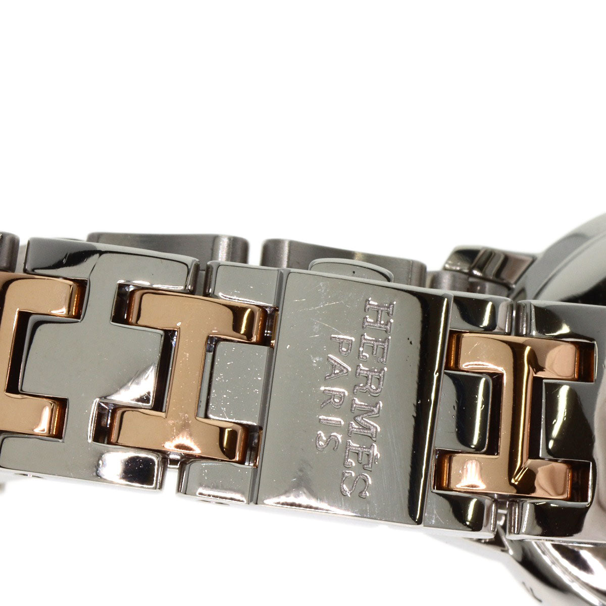 HERMES Watches Quartz CP1.221 Stainless Steel , SSxPGP gold Clipper Classic White shell dial Women Used