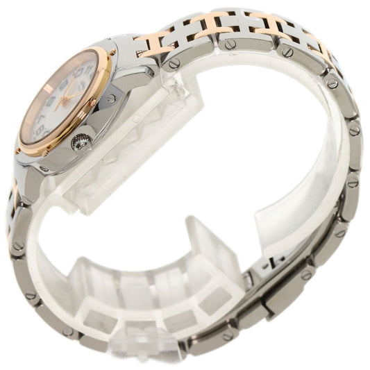 HERMES Watches Quartz CP1.221 Stainless Steel , SSxPGP gold Clipper Classic White shell dial Women Used