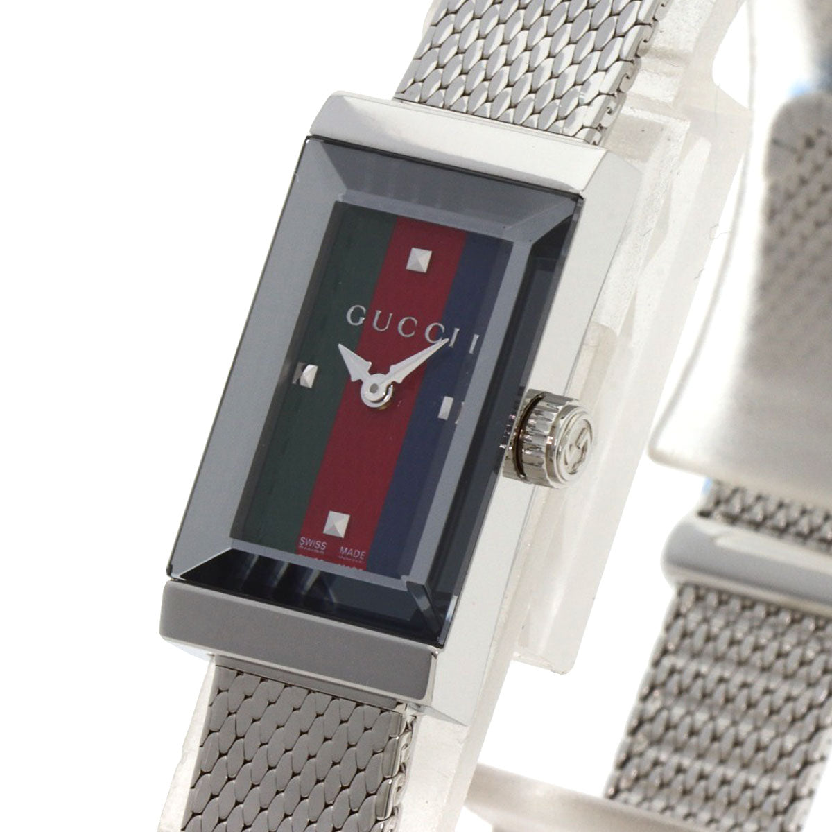 GUCCI Watches Quartz YA147.51 Stainless Steel , Stainless Steel Silver G frame Green x red x blue dial Women Used