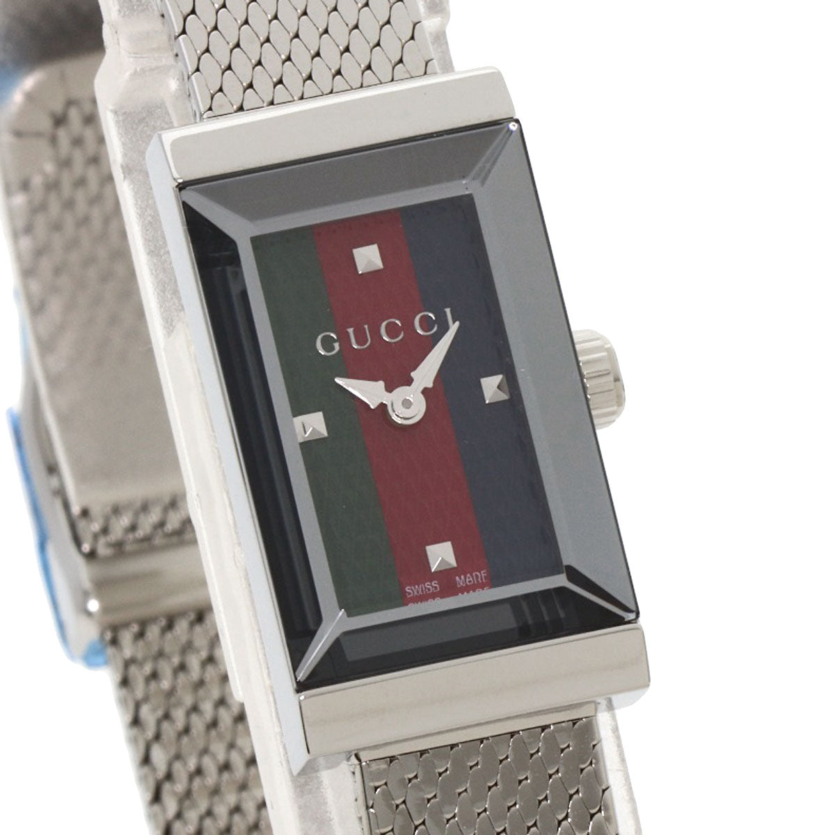 GUCCI Watches Quartz YA147.51 Stainless Steel , Stainless Steel Silver G frame Green x red x blue dial Women Used